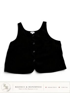 Vintage Nordstrom Rack Black Button Front Vest XXL 90s Y2K Minimalist
